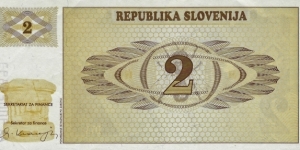 SLOVENIA 2 Tolarja
1990 Banknote
