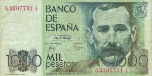 SPAIN 1000 Pesetas
1979 Banknote