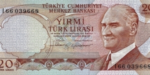 TURKEY 20 Lirasi
1970 Banknote