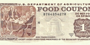 USA 1 Dollar
1992B
(US Dept. of Agriculture Food Coupon) Banknote