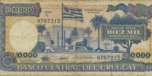 URUGUAY 10,000 New Pesos
1987 Banknote