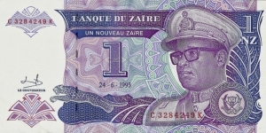 ZAIRE 1 New Zaire
1993 Banknote