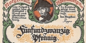 1920-21 25 Pfennig  Rheinsberg Banknote