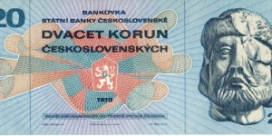 
20 Kčs - Czechoslovakian koruna

Serial # prefix H. Banknote
