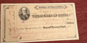 Treasury Warrant Ohio Banknote