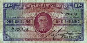 Malta N.D. 1 Shilling. Banknote