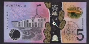 Australia Next Generation $5, Polymer, 2016 First Prefix Banknote