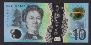Australia Next Generation $10, Polymer, 2017 First Prefix Banknote