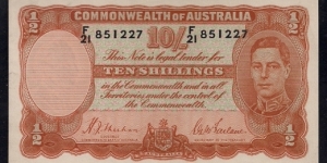 Australia 10 Shillings Banknote