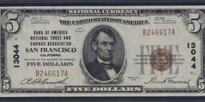 USA $5 San Francisco PMG 64 Banknote