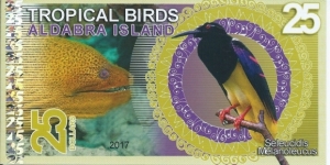 ALDABRA ISLAND - 25 Dollars - pk NL - Pivate Issue - Polymer - Not Legal Tender  Banknote