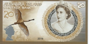 ALDABRA ISLAND - 20 Dollars - pk NL - Pivate Issue - Polymer - Fantasy Bank - Not Legal Tender Banknote