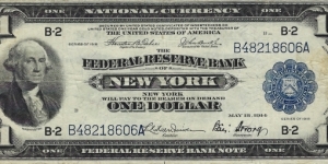 USA 1 Dollar
1918
National Currency Banknote