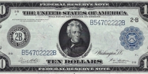 USA 10 Dollars
1914
Federal reserve Note Banknote