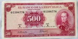 BANKNOTE COLOMBIA 500 PESOS 1973 SERIE A P 416a FOR SALE-PAY IN EBAY All items are backed by our 100% AUTHENTICITY GUARANTEE
If you a real collector, you don't want to miss this kind of items in your collection!
As Collector-Dealer can give professional guidance in buying Rare good quality banknotes and coins with the true market value.The assistance to pick up the right coins-banknotes at the right and best prices from a big offer with Dealers, Agents an Brokers is guarantee, inquire, quote and try the prices.
If you do not find what you are looking for, please inquire- Our stock is big in old and new banknotes-coins.
Please make your own judgment about the grade of these beautiful pieces. Please check the scan to grade the notes for yourself. The Scan of is the actual Note- Coin-banknote on offer. So what you see is what you get.
We attempt to describe each item accurately using standard terminology . Sometimes we make a mistake, and sometimes the buyer disagrees with mi opinion. In these instances, please let us know and we will do our best to resolve the problem. Our lots may be returned intact for seven days after receipt.
The photo of the Banknotes -Coins are Genuine and to be used as reference, the Serial Numbers may be different. Otherwise stated in the description. Most of the notes -coins are non circulated. Otherwise stated in the title. We only sell guaranteed Genuine Banknotes-Coins. Some have been used-circulated, but are in good condition. Ideal for collection or resell..
P#416a
SERIE A 05398776
XF
FOR SALE Banknote