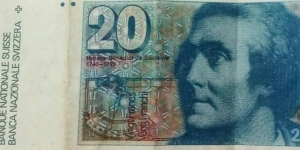 20 franc . De saussure Banknote