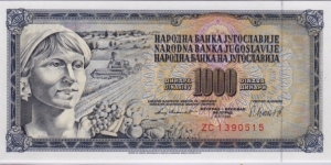 P-92dr 1000 Dinara ZC Replacement Banknote
