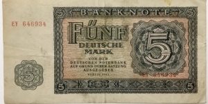 5 Mark (East Germany 1955) Banknote