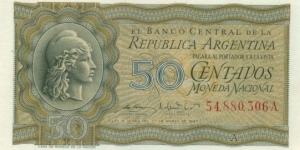 50 ¢ - Argentine centavo Banknote