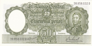 50 m$n - Argentine peso moneda nacional Banknote