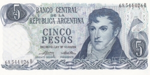 
5 $L - Argentine peso ley Banknote