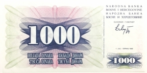 Banknote from Bosnia