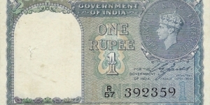 INDIA 1 Rupee 1940 Banknote