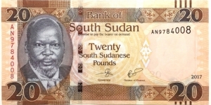 20 Pounds (South Sudan 2017) Banknote