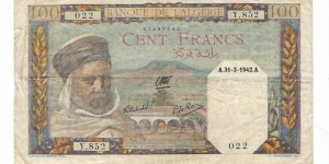 Algeria - 100 Francs 1942 Banknote