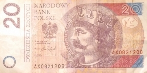 Poland 20 Złotych
AX 0821208 Banknote