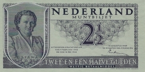 NETHERLANDS 2.5 Gulden 1949 Banknote