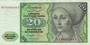 GERMANY 20 Deutsche Mark 1977 Banknote