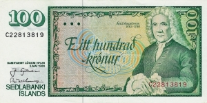 ICELAND 100 Kronur 1986 Banknote