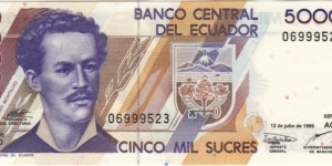 P-128c 5000 Sucres
(*Last Series AO/Unlisted) Banknote