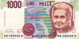 P-114a 1000 Lire Banknote