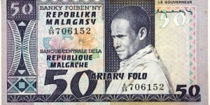 50 Francs / 10 Ariary Banknote