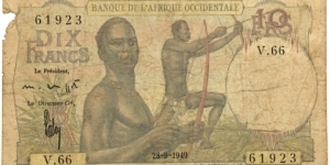 10 Francs (Occidental Africa 1949)  Banknote