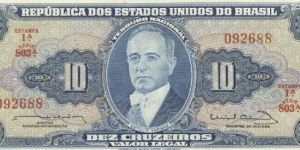 Brazil 10 Cruzeiros Banknote