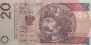 Poland 20 Złotych Banknote