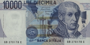 Italy 10000 Lire - Alessandro Volta Banknote