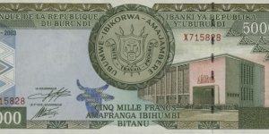 Burundi 5000 Francs  Banknote