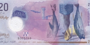 The Maldives 20 rufiyaa 2015 Banknote