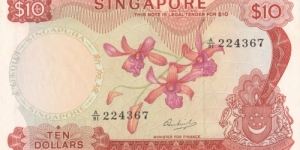 Singapore 10$ 1967-1972 Banknote
