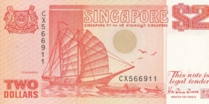 Singapore 2$ 1992 Banknote