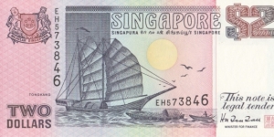 Singapore 2$ 1992 Banknote