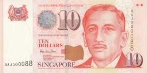 Singapore 10$  1999 Banknote