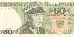 Poland 50 zlotych 1988 Banknote