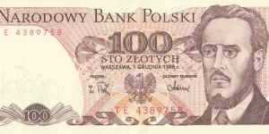 Poland 100 zlotych 1988 Banknote