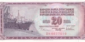 Yugoslavia 20 dinara 1978 Banknote