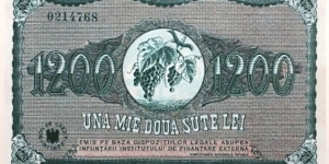 1200 Lei (INFINEX/Institute of External Funding - Romanian Occupation of USSR /Transnistria)(Reproduction) Banknote